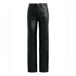 Joe’s Jeans The Margot high-rise straight leg vegan leather in black size 27